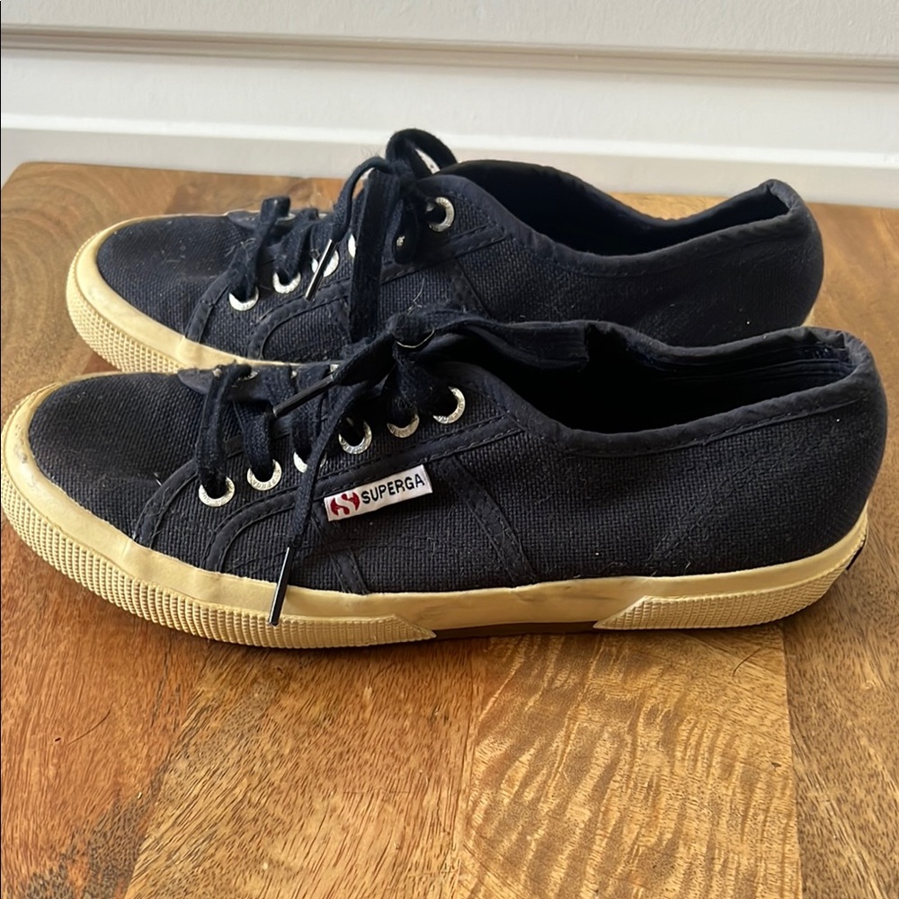 Superga Navy Blue Canvas Sneakers